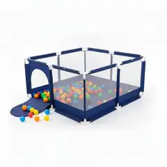 BABY ON - Corralito Piscina Con 30 Pelotas Para Bebes Y Niños AZUL