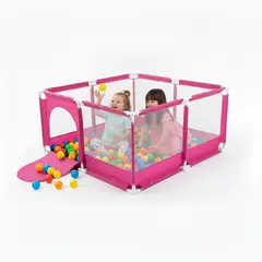 BABY ON - Corralito Piscina Con 30 Pelotas Para Bebes Y Niños ROSA