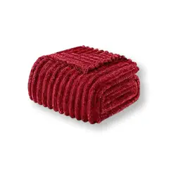 GENERICO - Cobija Manta Frazada Térmica Acanalada Color Vinotinto