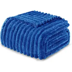 GENERICO - Cobija Manta Frazada Térmica Acanalada Color Azul rey