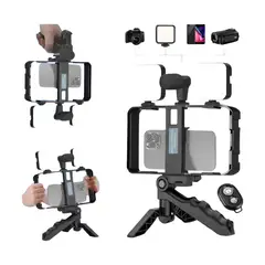 GENERICO - Tripode Soporte Grabar Videos Estabiliza Celular 2 Luz Led