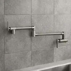 PAMO - Llave Muro Plegable Tessuto Niquel Texturizado Acero Inoxidable