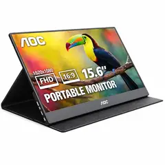 GENERICO - Monitor Portátil Aoc 15.6 Ips Full Hd Usb C Negro 10v