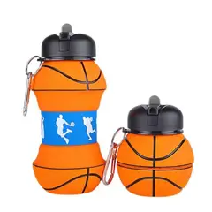 GENERICO - Botilito Plegable Blando Silicona 500ml Deportes Basket Naranja