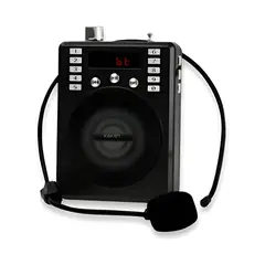 GENERICO - Parlante Amplificador Voz Recargable Micrófono Diadema Radio Diseño 5v