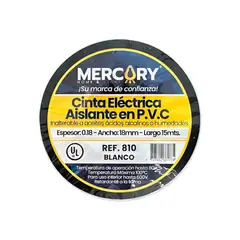 MERCURY - Cinta Aislante Blanca 15 Metros