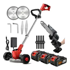 GENERICO - Guadaña Inalámbrica Cortacesped Pasto + Mini Motosierra 6