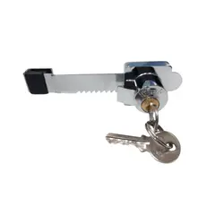 GENERICO - Chapa Cerradura Vitrina 120mm Base Ancha Niquelada Serrucho