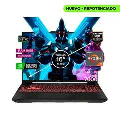 ASUS - Portátil Gamer Tuf A16 Ryzen 7 7445hs 24gb Ssd 512gb Rtx 4050 16" FHD.