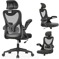 GENERICO - Silla De Oficina Ejecutiva Ergonomica Malla Transpirable Con Reposacabezas