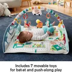 FISHER PRICE - Alfombra de juegos para bebé gimnasio de ciudad a jumbo con música y luces para juegos de desarrollo