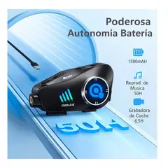 GENERICO - Intercomunicador Bluetooth para Casco de Moto con Cámara Frontal y Microfono Cerradura Inteligente