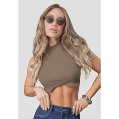 ATYPICAL - Crop Top Mujer Chocolate 111184