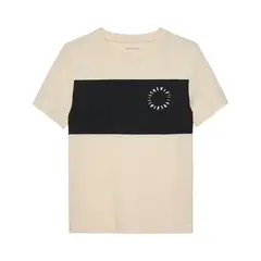 CALVIN KLEIN - Camiseta blanca de manga corta con diseño de bloques de color