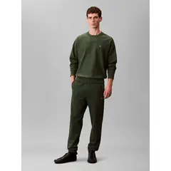 CALVIN KLEIN - Jogger verde de felpa con monograma