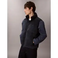 CALVIN KLEIN - Chaleco azul acolchado reversible de pana