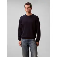 CALVIN KLEIN - Saco azul tejido con cuello redondo