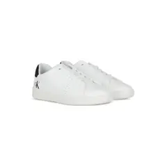 CALVIN KLEIN - Tenis blanco de corte bajo con cordones
