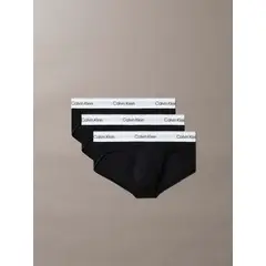 CALVIN KLEIN - Pack negro de 3 slips de cadera - Icon Cotton Stretch