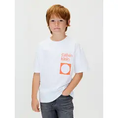 CALVIN KLEIN - Camiseta blanca relaxed con estampado city scene