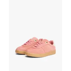 TOMMY HILFIGER - Tenis rosado de corte bajo con suela de goma