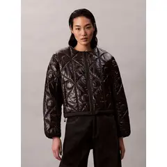 CALVIN KLEIN - Chaqueta negra acolchada con patrón de logo