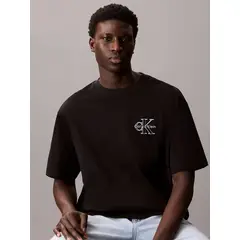 CALVIN KLEIN - Camiseta negra con gráfico de monograma