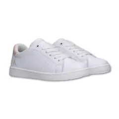CALVIN KLEIN - Tenis blanco de corte bajo con cordones
