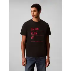 CALVIN KLEIN - Camiseta negra con estampado gráfico de new york