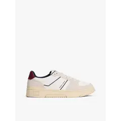 TOMMY HILFIGER - Tenis negro de ante con mezcla de texturas