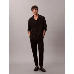 CALVIN KLEIN - Pantalón negro cargo skinny de sarga elástica