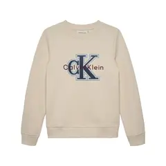 CALVIN KLEIN - Saco blanco con logo de monograma bordado