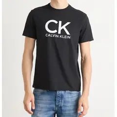CALVIN KLEIN - Camiseta negra con estampado gráfico de monograma