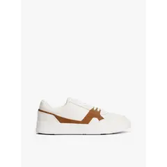 TOMMY HILFIGER - Tenis blanco de tenis con panel texturizado