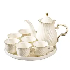 DECORIENTE - Juego de Té Porcelana Fina 8 Pzs Elegante Muran 0195-5