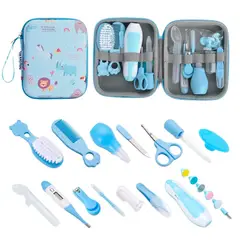 BABY ON - Kit Aseo Bebé 20 Piezas Completo Recién Nacido Con Estuche Ridido Azul