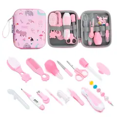BABY ON - Kit Aseo Bebé 20 Piezas Completo Recién Nacido Con Estuche Ridido Rosa