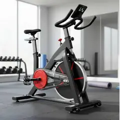 CENTURFIT - Bicicleta Spinning Estatica 8kg Ejercicio Cardio Negra