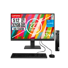 LENOVO - COMPUTADOR TINY INTEL CORE I5-13420H SSD 512GB RAM 32GB 21.5 FHD S22-4e