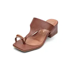 VIZZANO - Sandalia Tacon Bajo Cuadrado Mule Café-Moca-Anillo