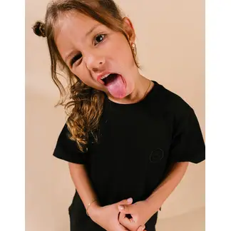DOSOJOS - Camiseta para niñas y niños 100% algodón peruano - Negra