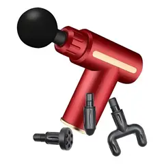 SEISA - Pistola Para Masaje Muscular Con 4 Accesorio Recargable - Rojo