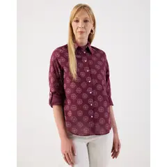 PATPRIMO - Camisa Para Mujer Manga Larga Color Vino Marca #30010762