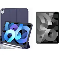GENERICO - Forro Funda Smart Case Con Espacio De Pencil Para iPad air 4-air 5 + vidrio