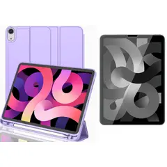 GENERICO - Forro Funda Smart Case Con Espacio De Pencil Para iPad air 4-air 5 + vidrio