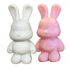 OTRAS MARCAS - Alcancía Conejo Para Decorar Con Diamantes Multicolor 23cm Conejo