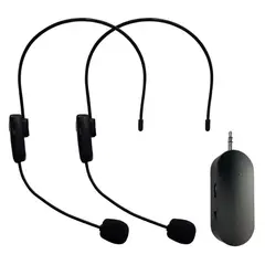 INNOVA - Micrófono Conferencia Inalámbrico Diadema Bluetooth 5.0 Set X2 Profesional Recargable Negro Negro