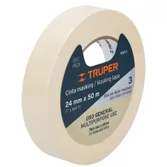 TRUPER - Cinta Enmascarar Adherente, 1' X 50 Mts