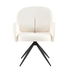 MUEBLES FIOTTI - Silla de comedor giratoria Beige Ayelet 63x63 cm