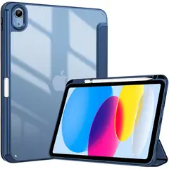 GENERICO - Estuche Protector Smart Clear Para Ipad Mini 6 Y Ipad Mini 7 (A17 Pro) - Azul Oscuro